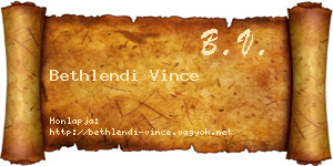 Bethlendi Vince névjegykártya